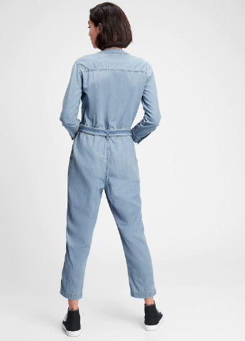 Комбинезон Gap комбинезон-брюки однотонный голубой денил хлопок