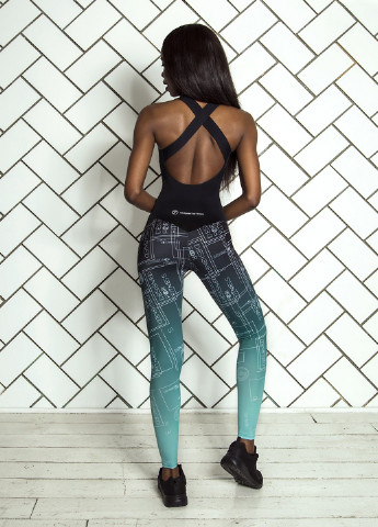 Комбинезон Designed for fitness комбинезон-брюки градиент чёрный спортивный трикотаж, полиамид