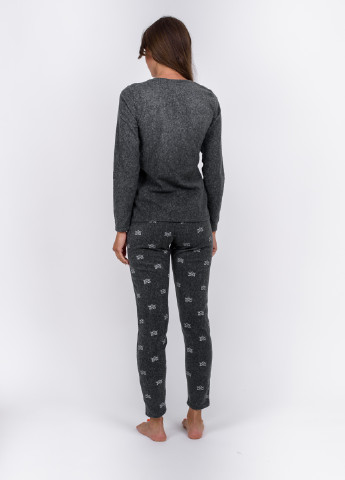 Темно-сіра всесезон піжама (лонгслів, брюки) лонгслив + брюки Women'secret