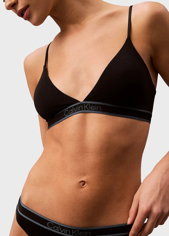 Чёрный триэнджел бюстгальтер Calvin Klein без косточек хлопок