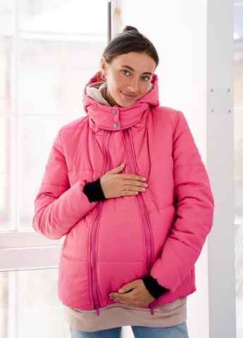 Малинова зимня м'яка, легка куртка для вагітних до -35 °c зі вставкою, що знімається, малинова To Be
