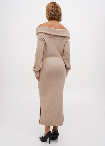 Бежева кежуал сукня з відкритими плечима H&M меланжева