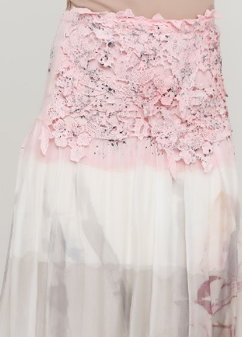 Розовая кэжуал с абстрактным узором юбка Made in Italy клешированная