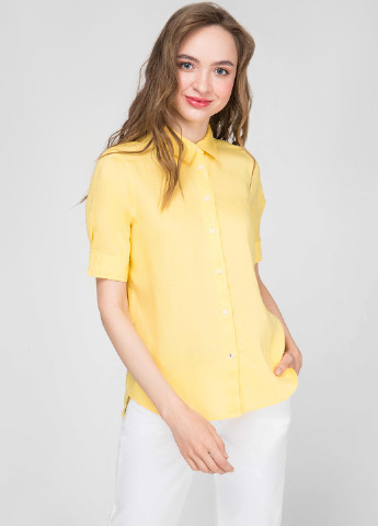 Желтая кэжуал рубашка однотонная Tommy Hilfiger