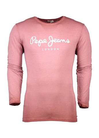 Розовый демисезонный кэжуал лонгслив Pepe Jeans с надписями