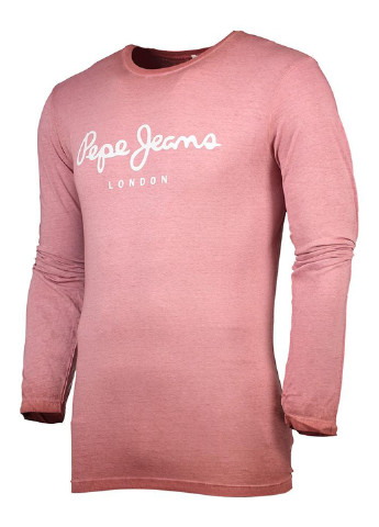 Розовый демисезонный кэжуал лонгслив Pepe Jeans с надписями