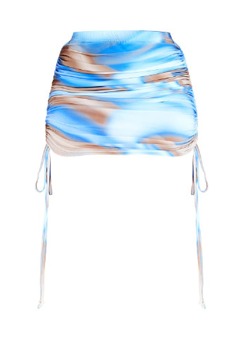 Синяя кэжуал с абстрактным узором юбка PrettyLittleThing