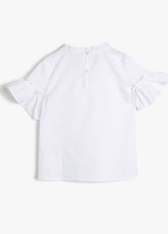 Белая однотонная блузка KOTON летняя