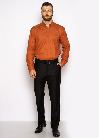 Терракотовая кэжуал, классическая рубашка однотонная Time of Style