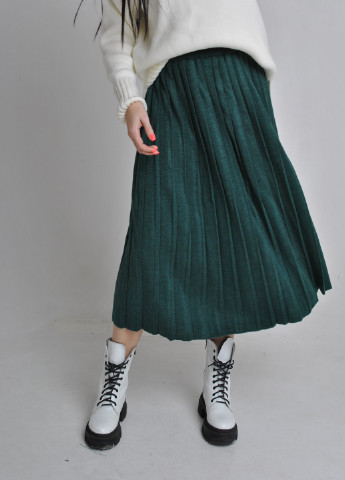 Темно-зеленая однотонная юбка Berta Lucci