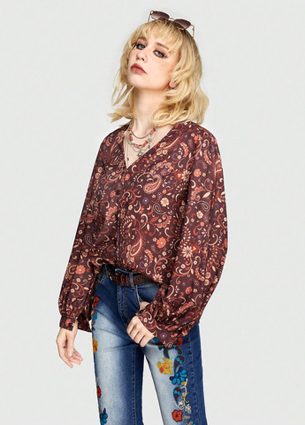 Коричневая блуза SHEIN