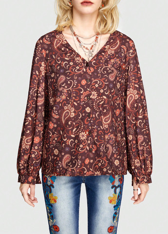 Коричневая блуза SHEIN