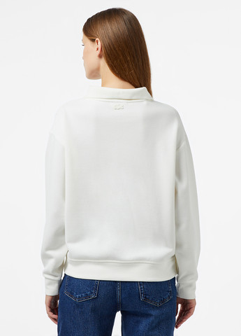Белый свитшот Lacoste однотонный нашивки (329694358)