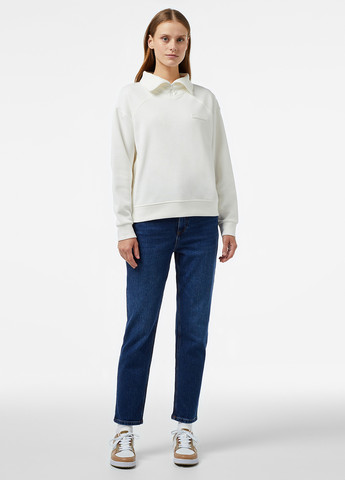 Белый свитшот Lacoste однотонный нашивки (329694358)