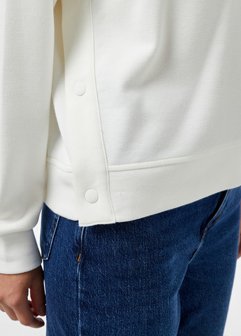 Белый свитшот Lacoste однотонный нашивки (329694358)