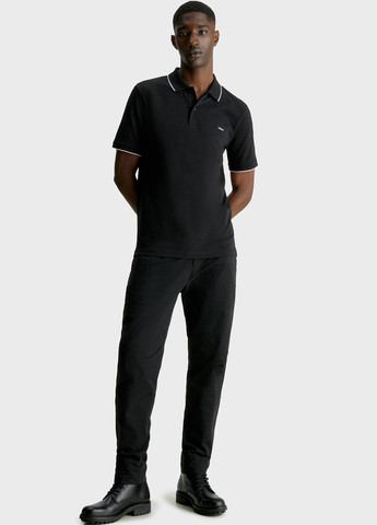 Черная футболка-поло для мужчин Calvin Klein однотонная