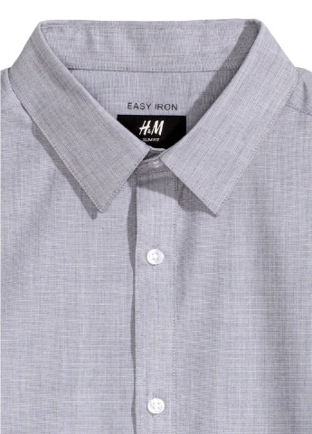 Сорочка H&M однотонна сіра кежуал віскоза