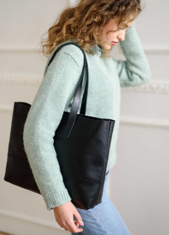 Вместительная женская сумка шоппер из натуральной кожи с легким глянцем Boorbon (253342358)
