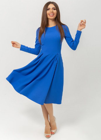 Синее кэжуал платье Azuri однотонное