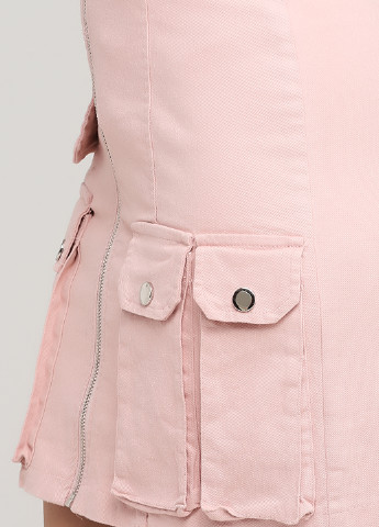 Светло-розовая джинсовая однотонная юбка No Brand