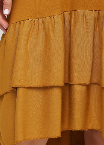 Горчичное кэжуал платье а-силуэт Made in Italy однотонное