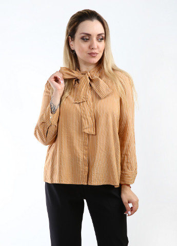 Светло-коричневая кэжуал рубашка в полоску Stefanel