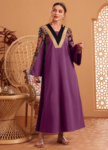 Світло-фіолетова кежуал сукня а-силует SHEIN колор блок