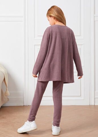 Ліловий демісезонний костюм (комбінезон, кардиган) брючний SHEIN