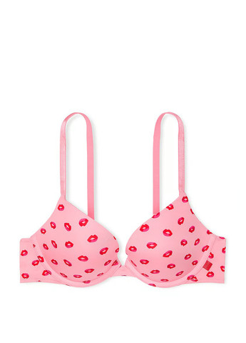 Розовый балконет бюстгальтер Victoria's Secret с косточками полиамид