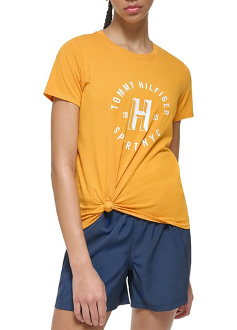 Оранжевая летняя футболка Tommy Hilfiger