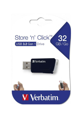 USB флеш накопитель (49307) Verbatim 32gb store 'n' click usb 3.2 (232750172)