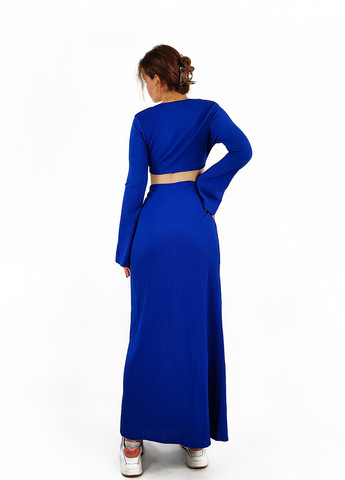 Синее кэжуал платье Boohoo однотонное