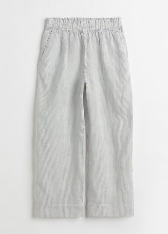 Светло-серые кэжуал летние прямые брюки H&M