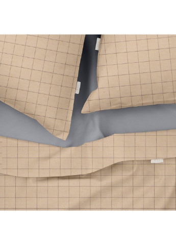 Комплект евро постельного белья на резинке Cell Ashbeige Graphite 200х220 см (4822052082881) Cosas (252029555)