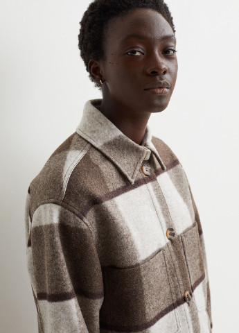 Куртка-рубашка H&M клетка комбинированная кэжуал