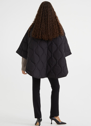 Черная демисезонная куртка вільного крою весняно-осіння H&M