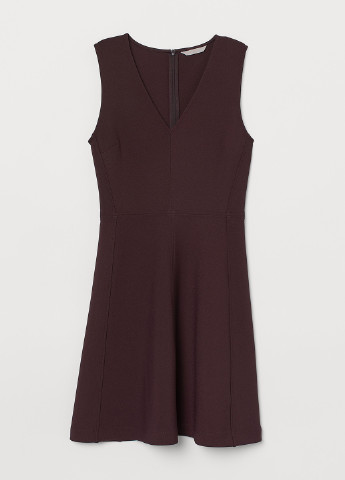 Темно-фиолетовое кэжуал платье колокол H&M однотонное
