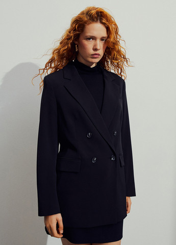 Черный женский жакет H&M однотонный - демисезонный