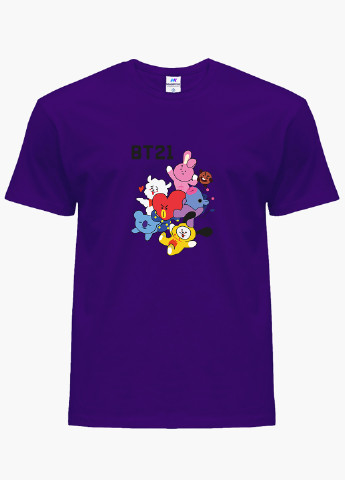 Фиолетовая демисезонная футболка детская бтс (bts)(9224-1166) MobiPrint