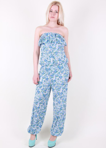 Комбинезон Marina комбинезон-брюки цветочный голубой кэжуал