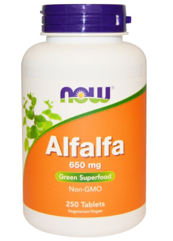 Люцерна, Alfalfa,, 650 мг, 250 таблеток Now Foods (228291890)