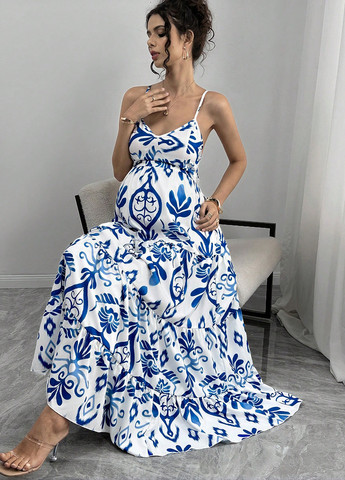 Летний женский сарафан для беременных SHEIN с орнаментом