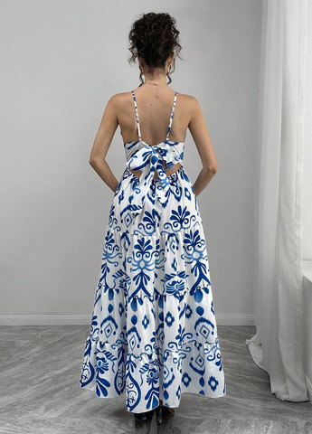 Летний женский сарафан для беременных SHEIN с орнаментом