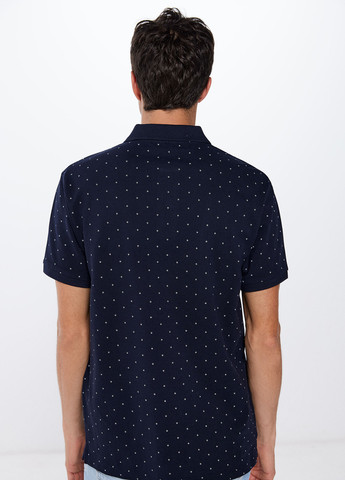 Темно-синяя футболка-поло для мужчин Springfield с геометрическим узором