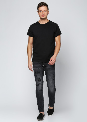 Черные демисезонные зауженные джинсы Philipp Plein