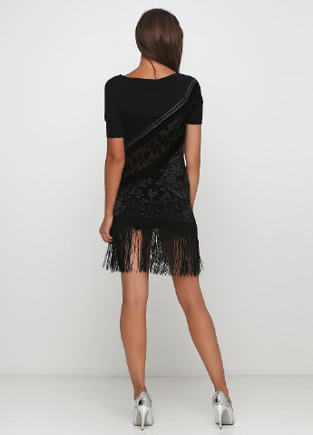 Чорна кежуал плаття, сукня футляр Class Cavalli з квітковим принтом