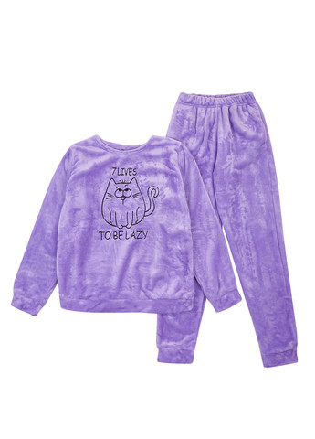 Фиолетовая зимняя пижама (лонгслив, брюки) dexter's