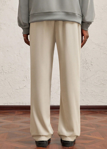 Кремовые спортивные, кэжуал демисезонные брюки SHEIN