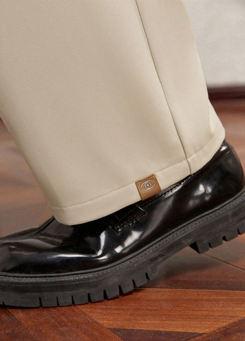 Кремовые спортивные, кэжуал демисезонные брюки SHEIN