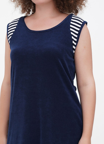 Темно-синее домашнее платье а-силуэт Plantier однотонное